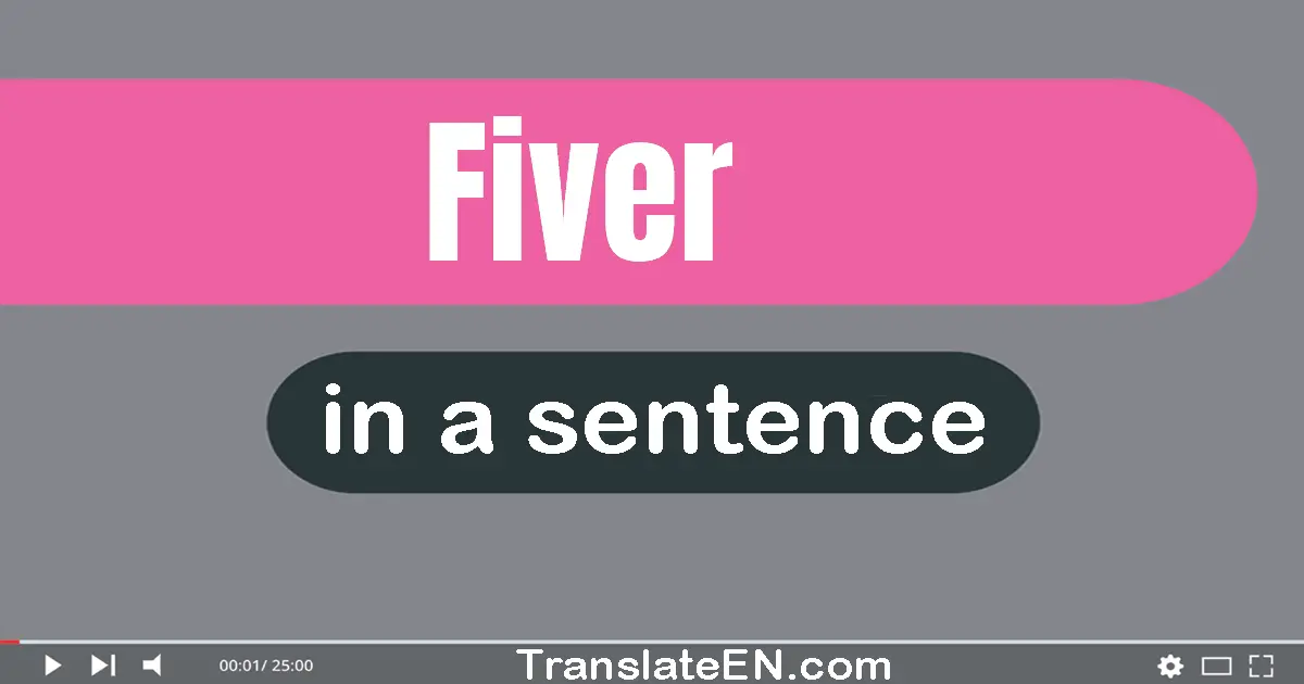 Use "fiver" in a sentence | "fiver" sentence examples
