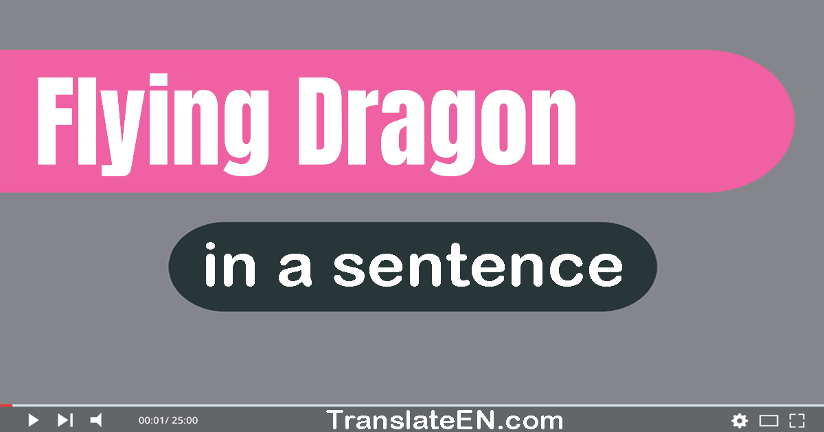 Use "flying dragon" in a sentence | "flying dragon" sentence examples