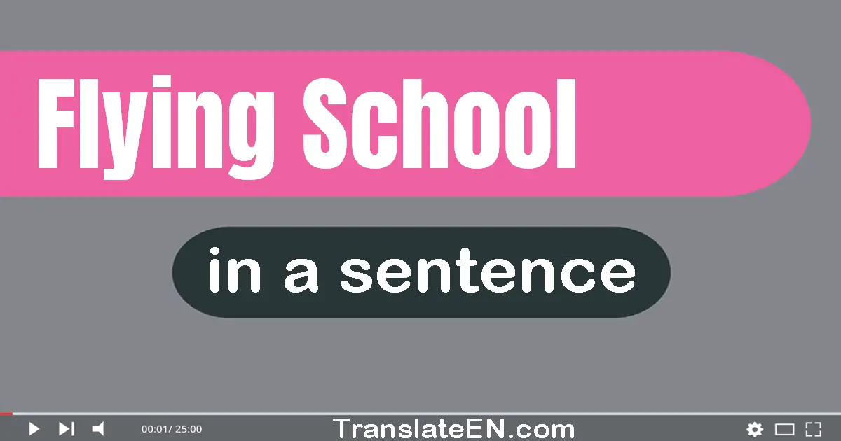 Use "flying school" in a sentence | "flying school" sentence examples