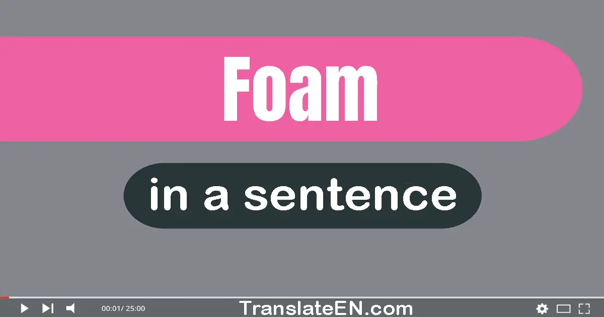Use "foam" in a sentence | "foam" sentence examples