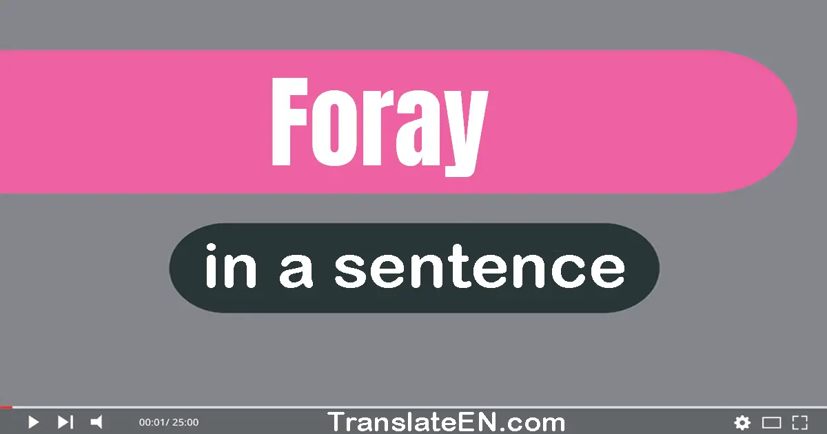 Use "foray" in a sentence | "foray" sentence examples