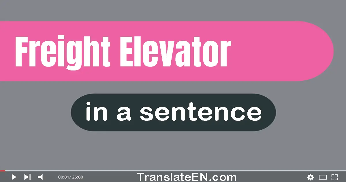 Use "freight elevator" in a sentence | "freight elevator" sentence examples