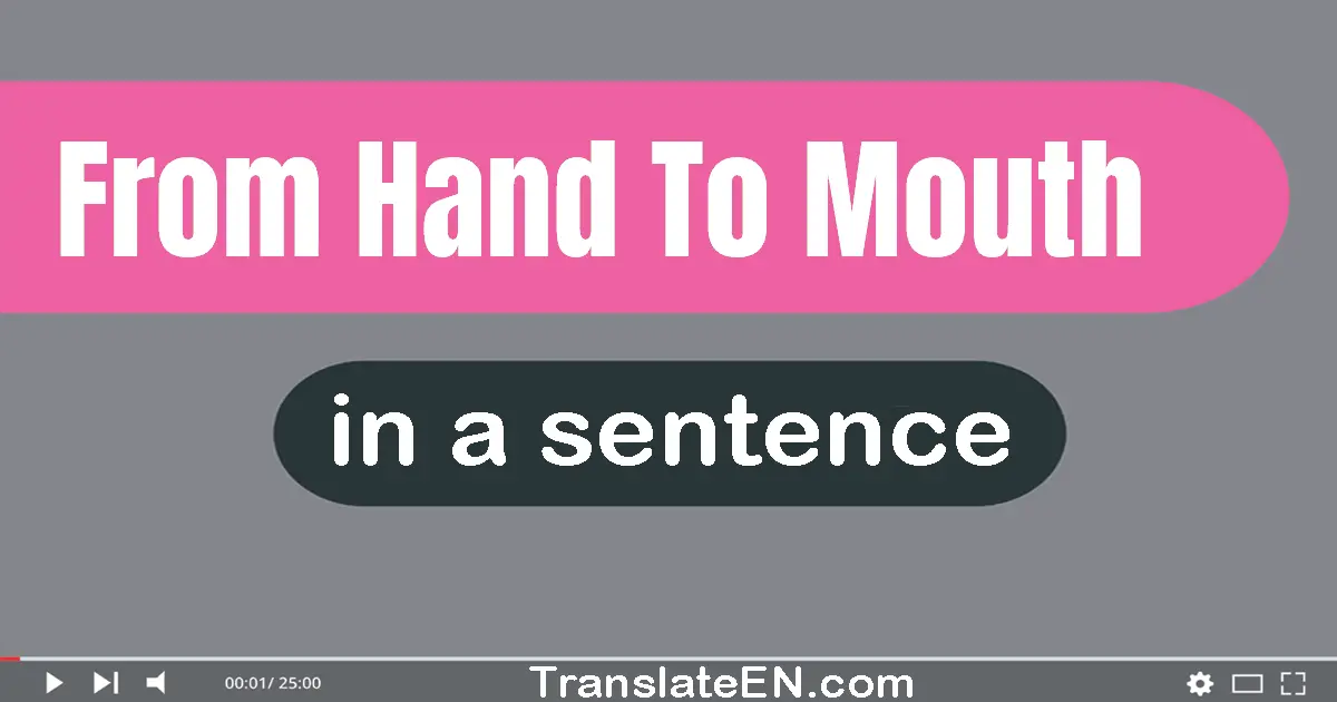 Use "from hand to mouth" in a sentence | "from hand to mouth" sentence examples