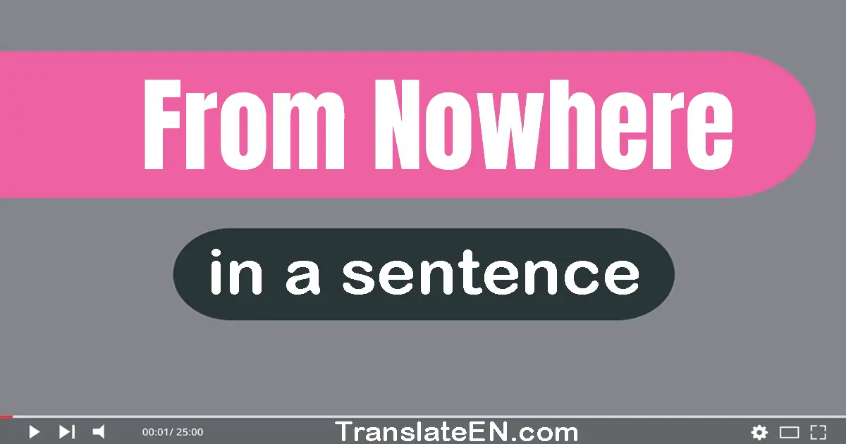Use "from nowhere" in a sentence | "from nowhere" sentence examples