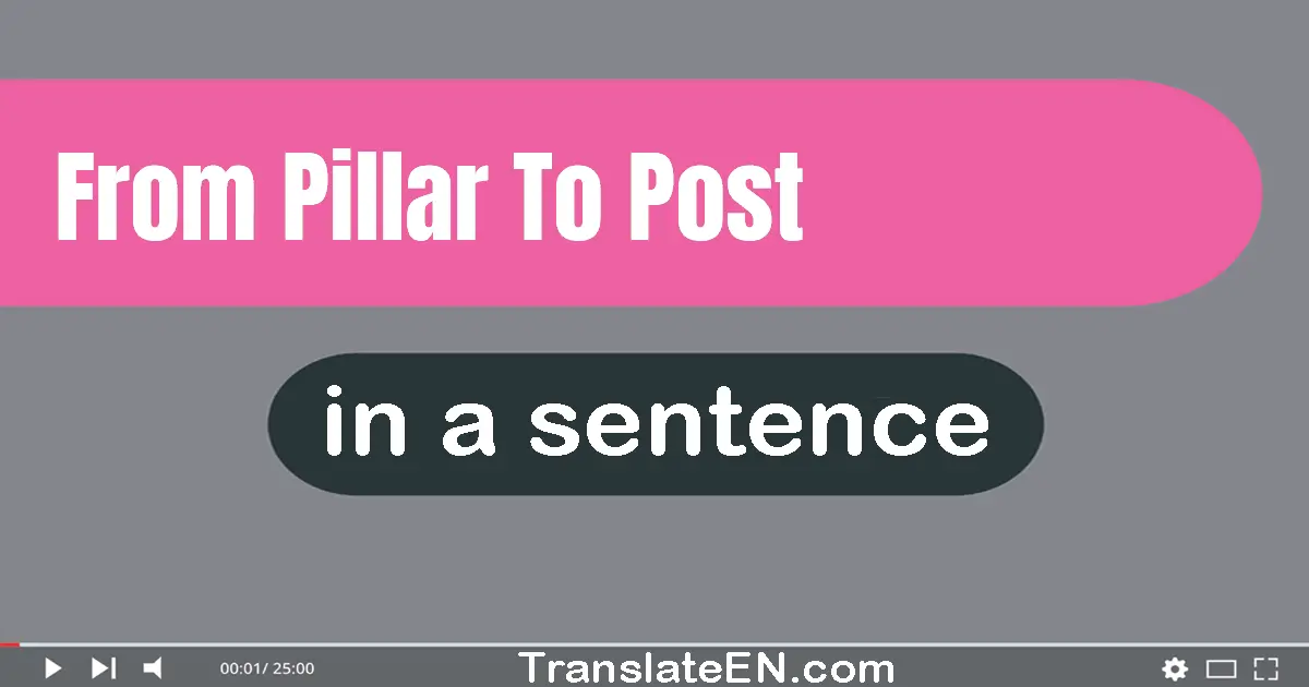 Use "from pillar to post" in a sentence | "from pillar to post" sentence examples