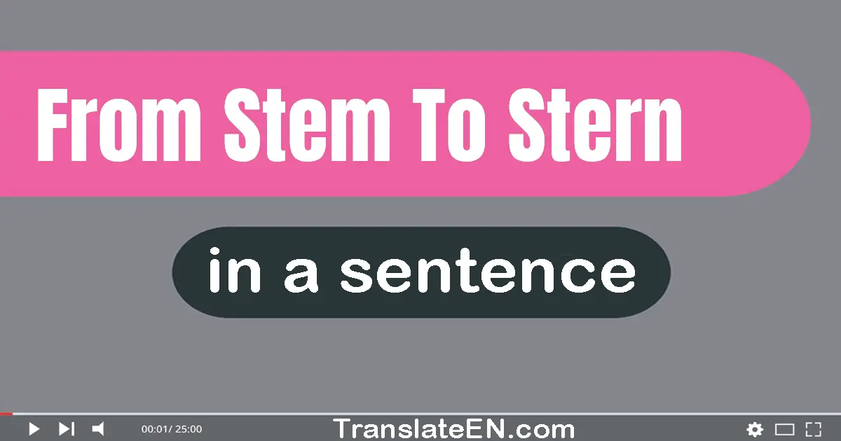 Use "from stem to stern" in a sentence | "from stem to stern" sentence examples