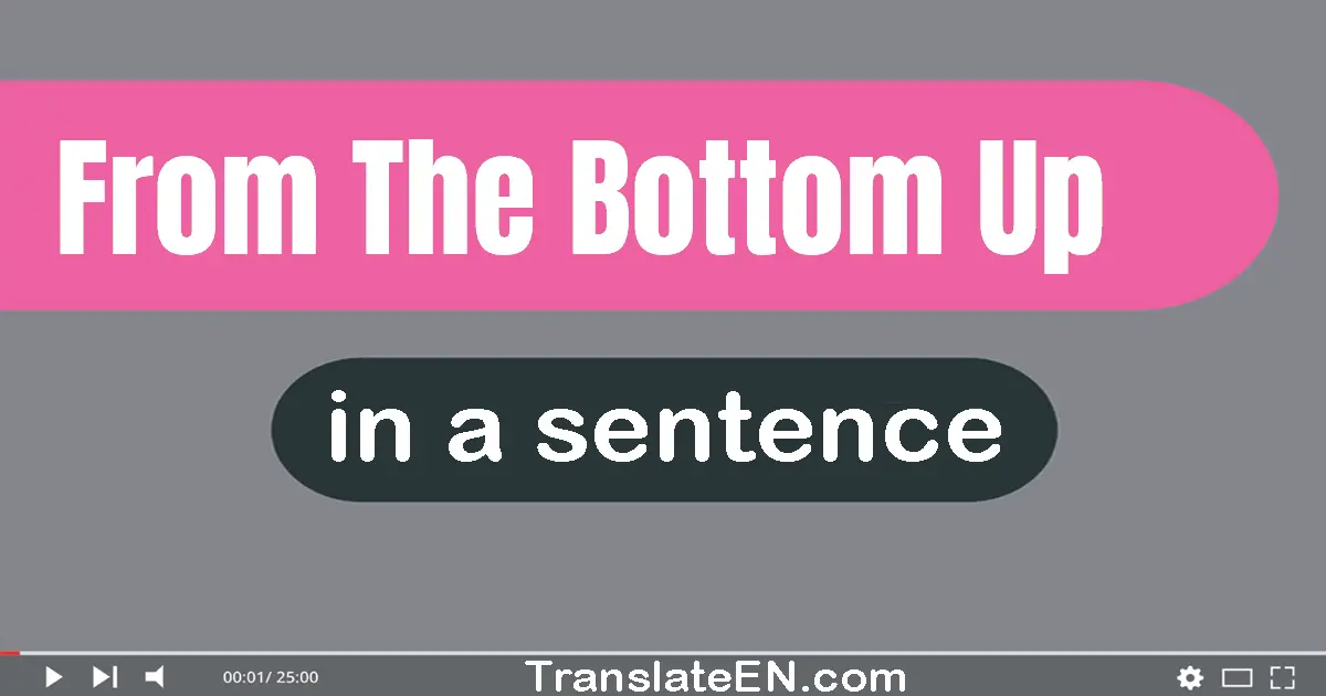 Use "from the bottom up" in a sentence | "from the bottom up" sentence examples