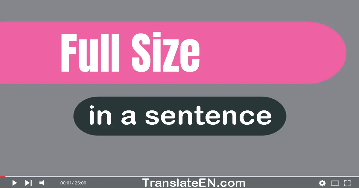 Use "full size" in a sentence | "full size" sentence examples