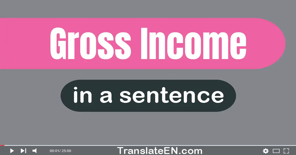 Use "gross income" in a sentence | "gross income" sentence examples