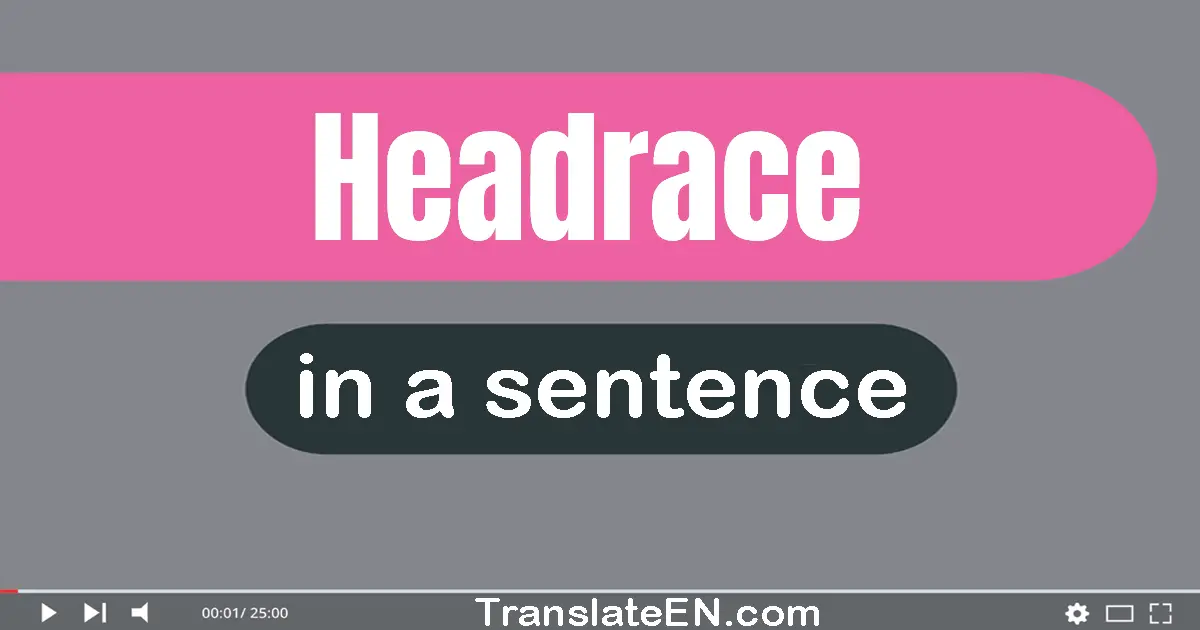Use "headrace" in a sentence | "headrace" sentence examples