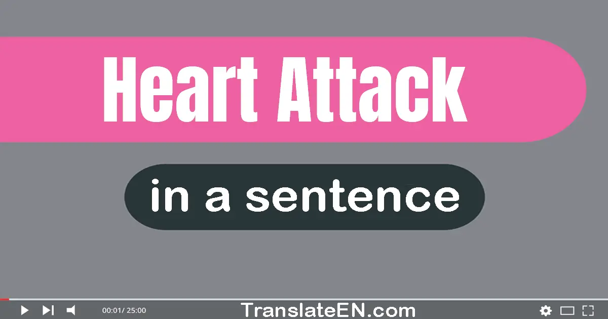 Use "heart attack" in a sentence | "heart attack" sentence examples