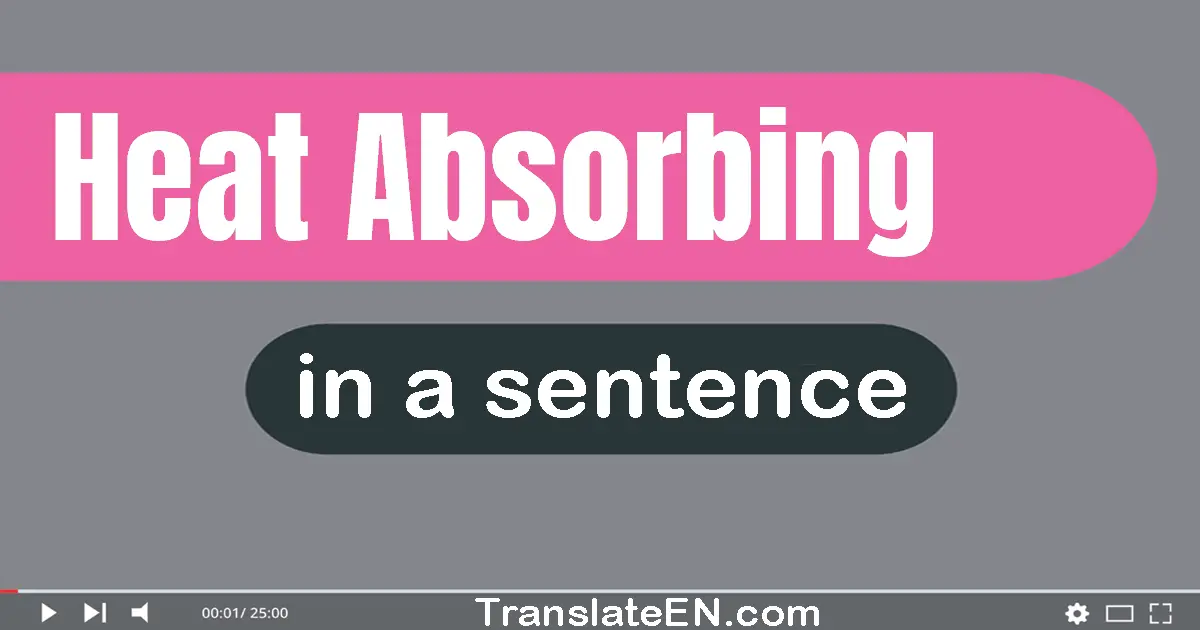 Use "heat-absorbing" in a sentence | "heat-absorbing" sentence examples