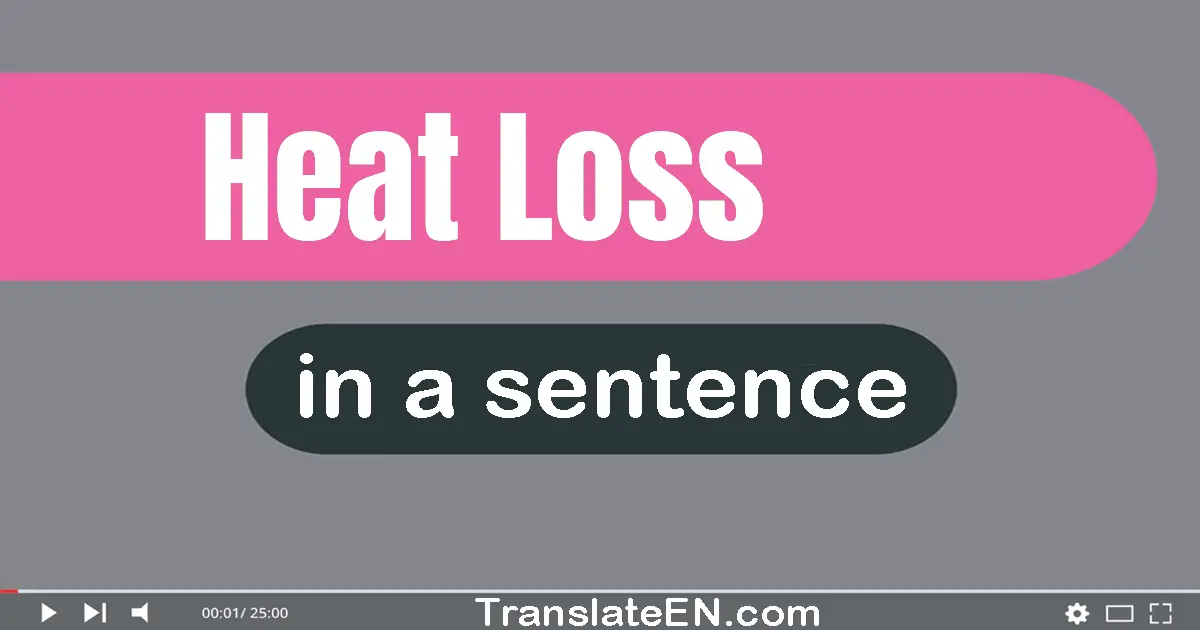 Use "heat loss" in a sentence | "heat loss" sentence examples