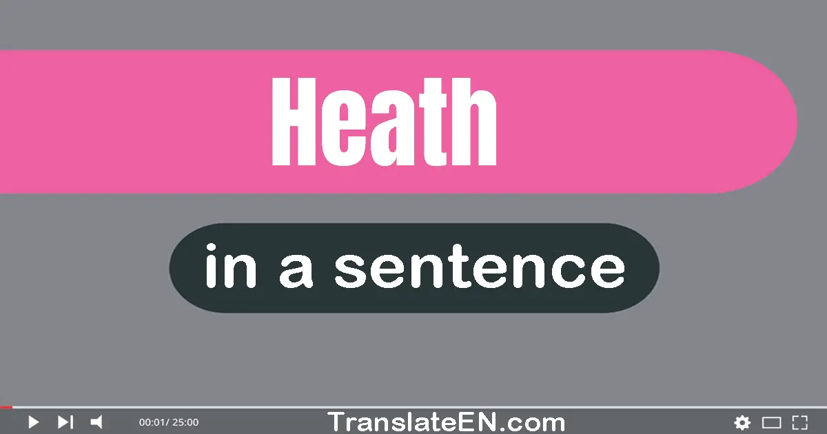 Use "heath" in a sentence | "heath" sentence examples