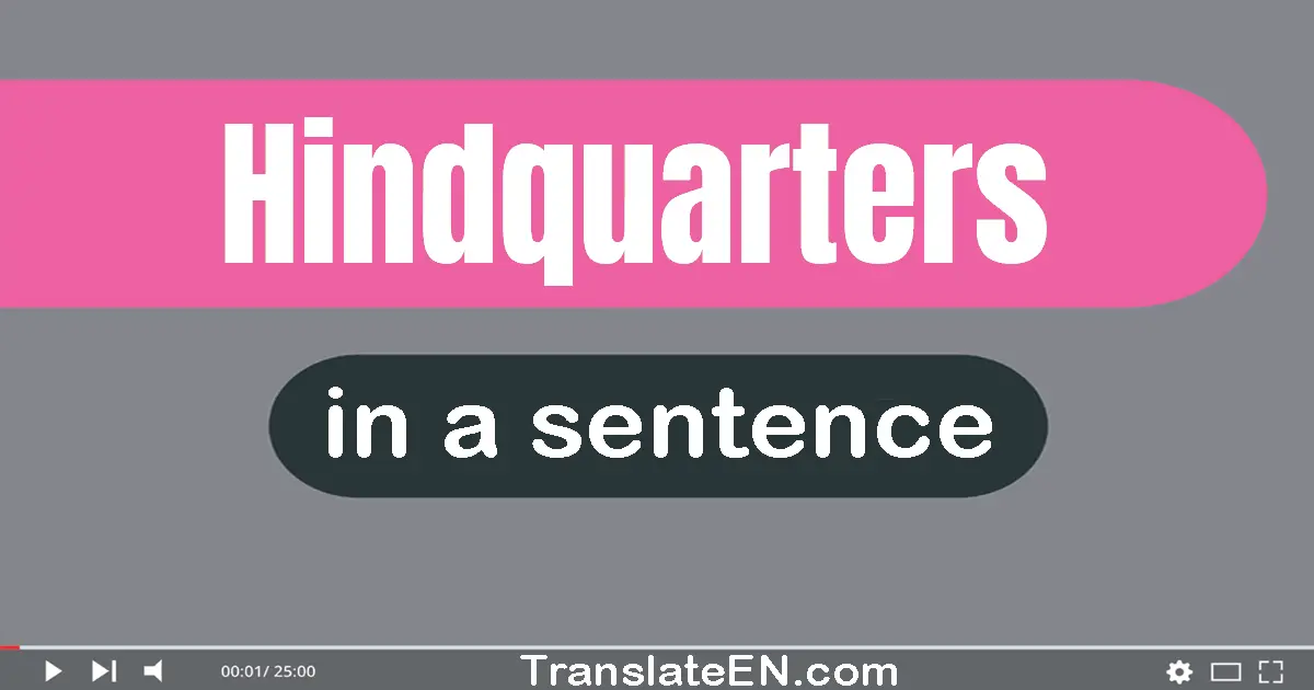 Use "hindquarters" in a sentence | "hindquarters" sentence examples