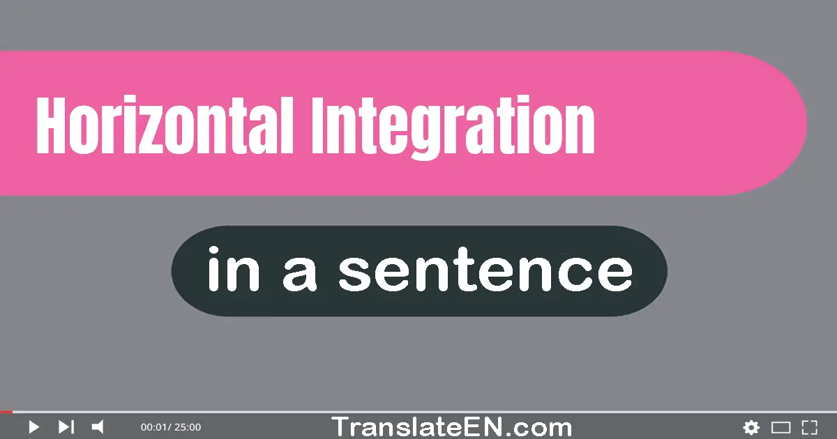 Use "horizontal integration" in a sentence | "horizontal integration" sentence examples