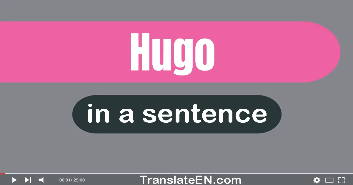 Use "hugo" in a sentence | "hugo" sentence examples