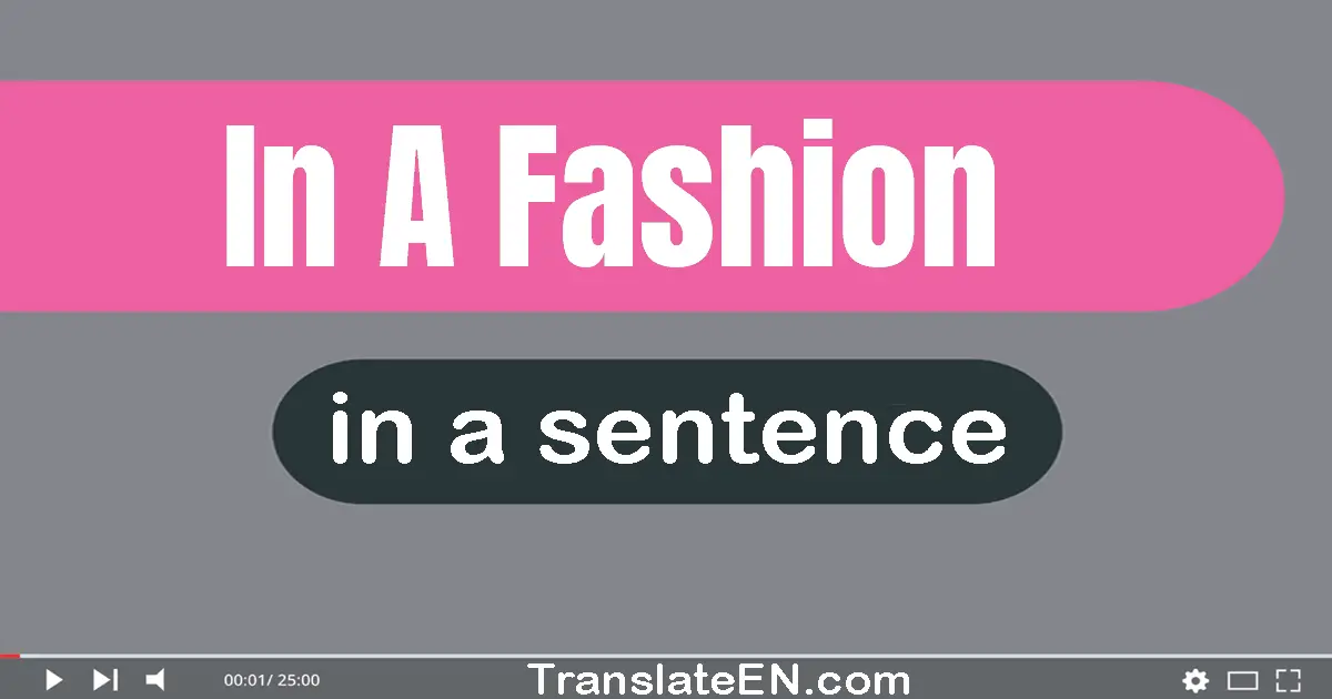 Use "in a fashion" in a sentence | "in a fashion" sentence examples