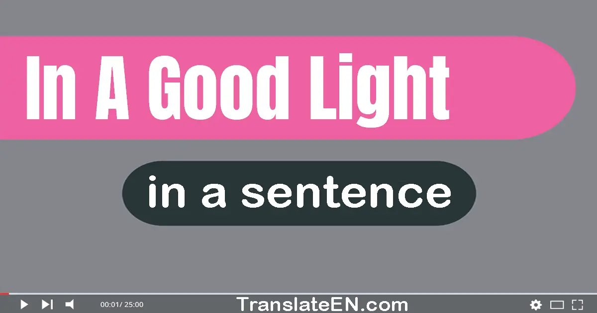 Use "in a good light" in a sentence | "in a good light" sentence examples