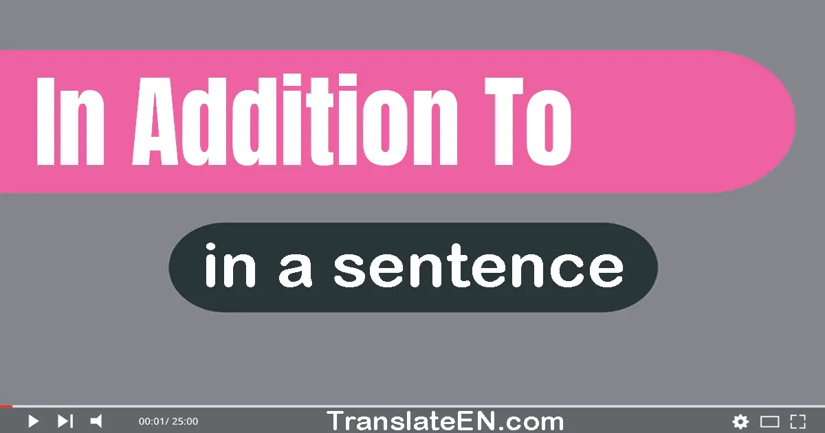 Use "in addition to" in a sentence | "in addition to" sentence examples