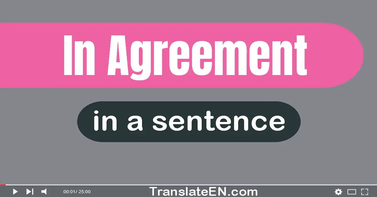 Use "in agreement" in a sentence | "in agreement" sentence examples