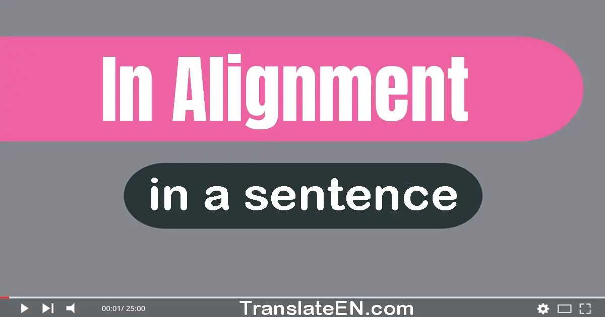 Use "in alignment" in a sentence | "in alignment" sentence examples