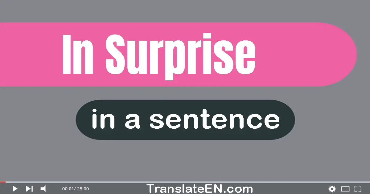 Use "in surprise" in a sentence | "in surprise" sentence examples