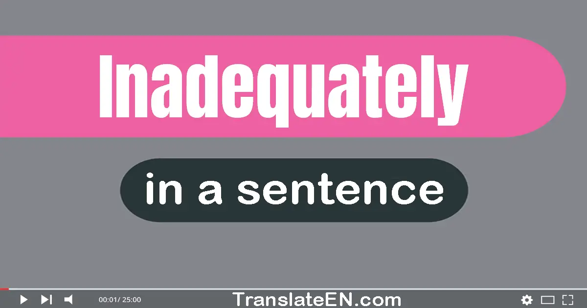 Use "inadequately" in a sentence | "inadequately" sentence examples