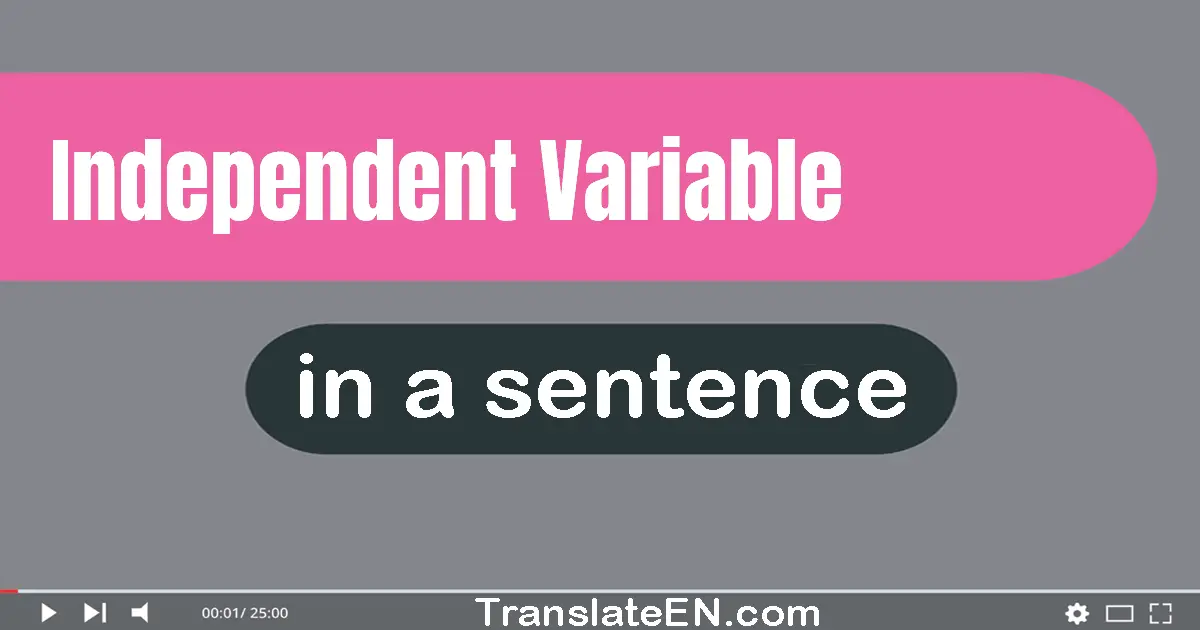 Use "independent variable" in a sentence | "independent variable" sentence examples
