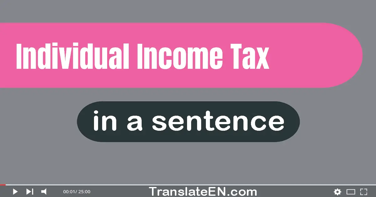 Use "individual income tax" in a sentence | "individual income tax" sentence examples