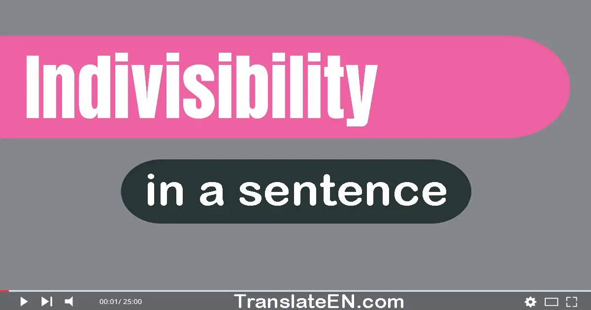 Use "indivisibility" in a sentence | "indivisibility" sentence examples