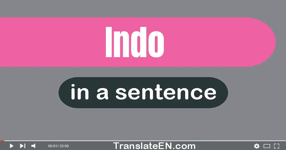 Use "indo" in a sentence | "indo" sentence examples