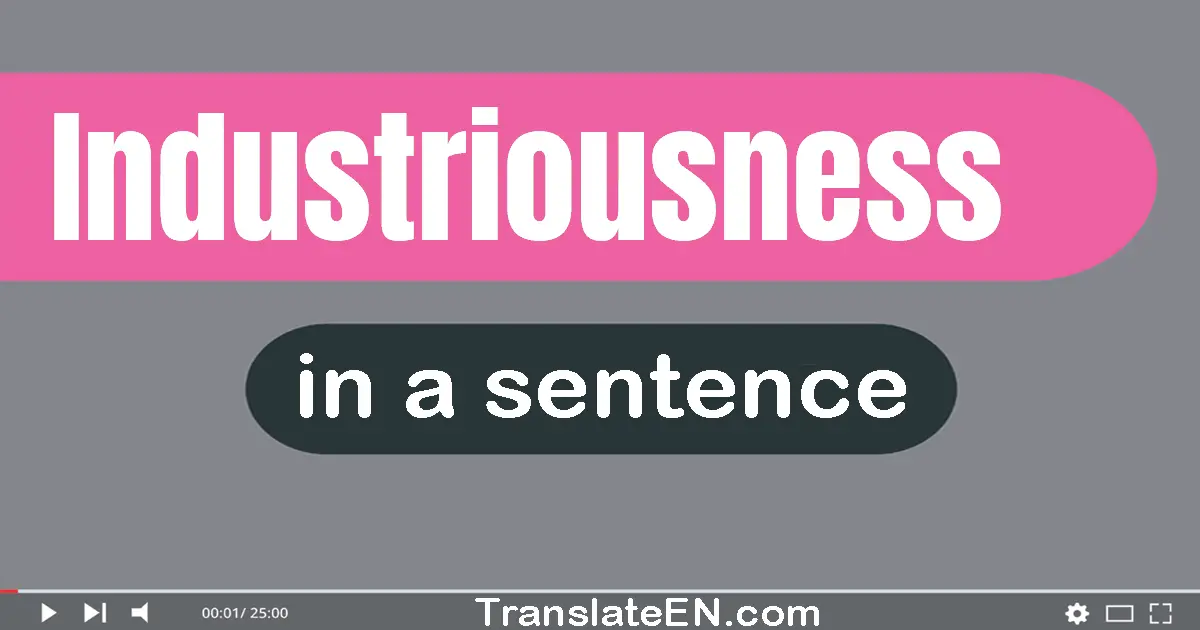 Use "industriousness" in a sentence | "industriousness" sentence examples