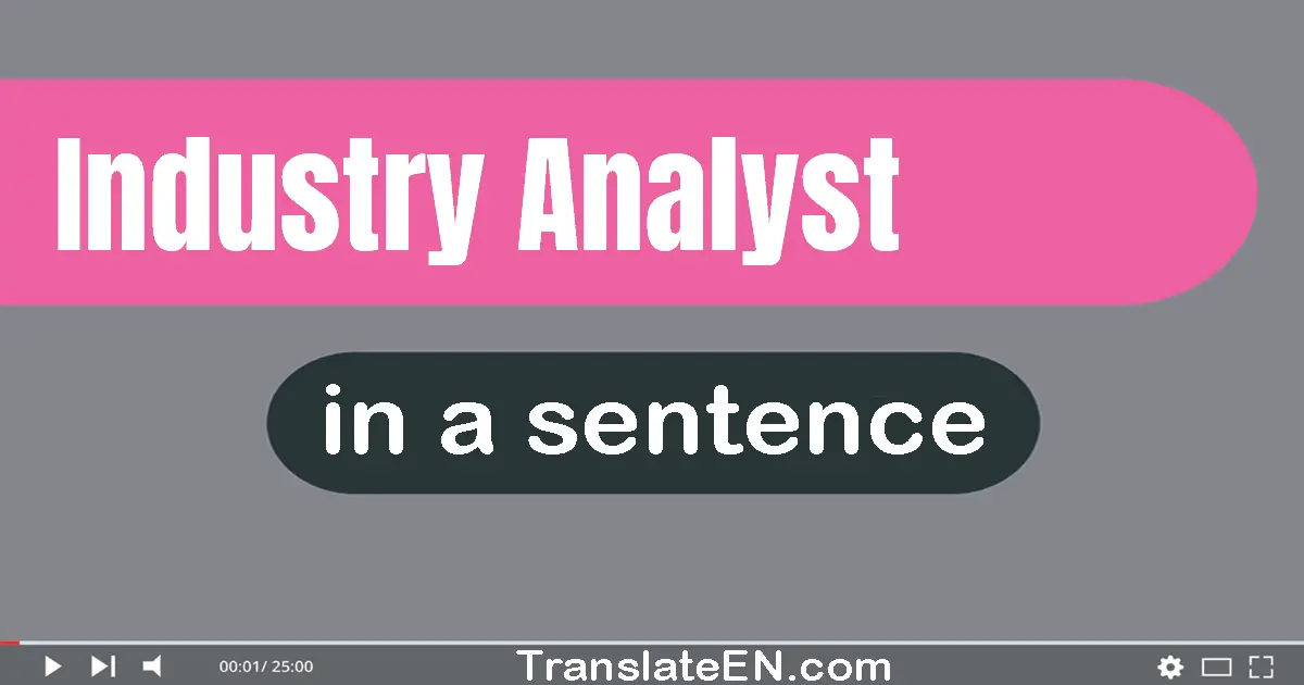 Use "industry analyst" in a sentence | "industry analyst" sentence examples
