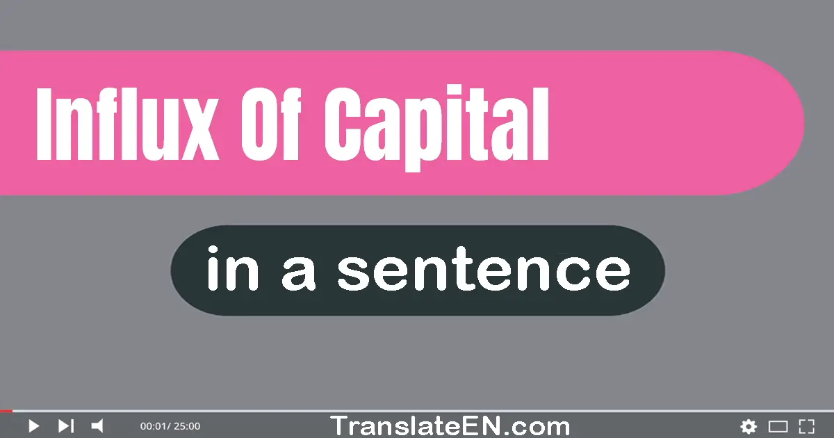 Use "influx of capital" in a sentence | "influx of capital" sentence examples