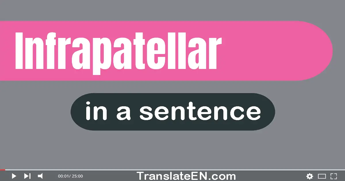 Use "infrapatellar" in a sentence | "infrapatellar" sentence examples