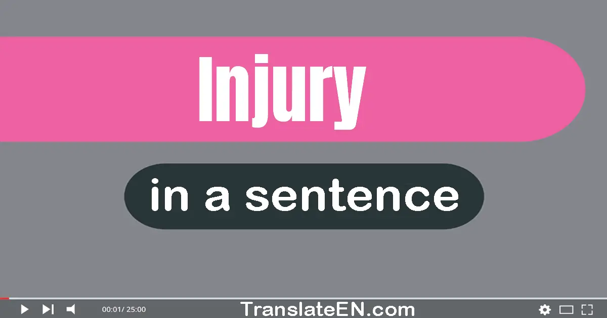 Use "injury" in a sentence | "injury" sentence examples