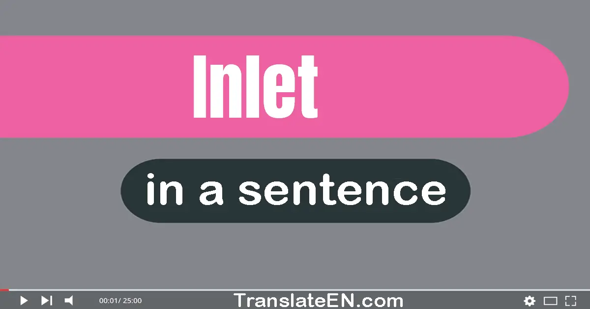 Use "inlet" in a sentence | "inlet" sentence examples
