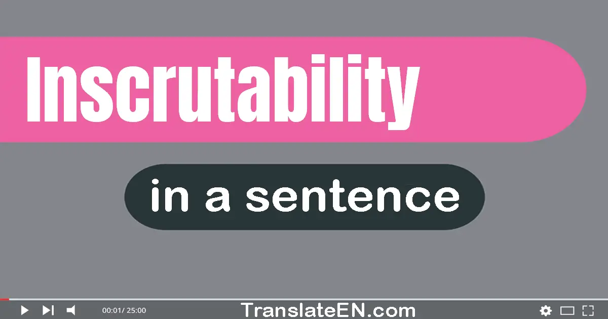 Use "inscrutability" in a sentence | "inscrutability" sentence examples