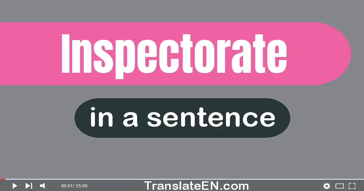 Use "inspectorate" in a sentence | "inspectorate" sentence examples