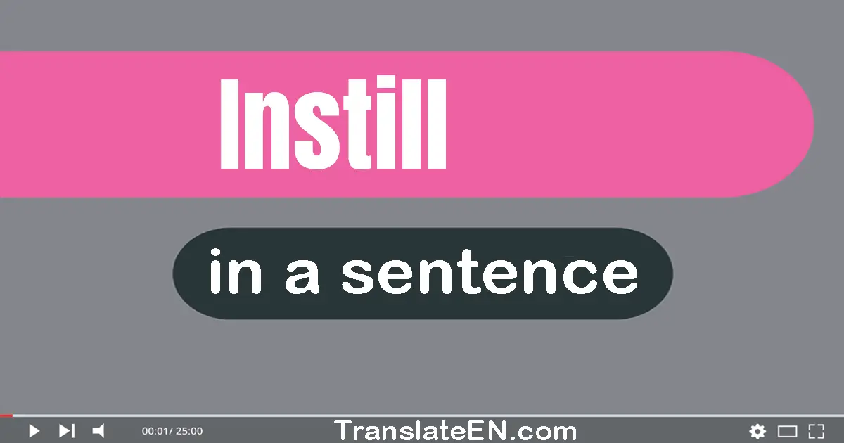 Use "instill" in a sentence | "instill" sentence examples