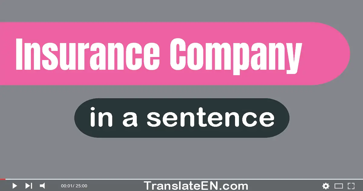 Use "insurance company" in a sentence | "insurance company" sentence examples