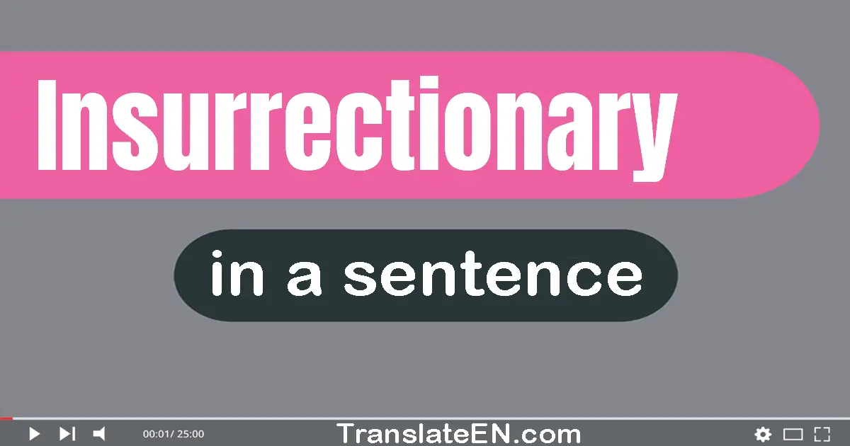 Use "insurrectionary" in a sentence | "insurrectionary" sentence examples
