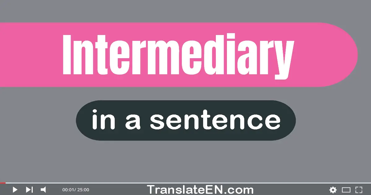 Use "intermediary" in a sentence | "intermediary" sentence examples