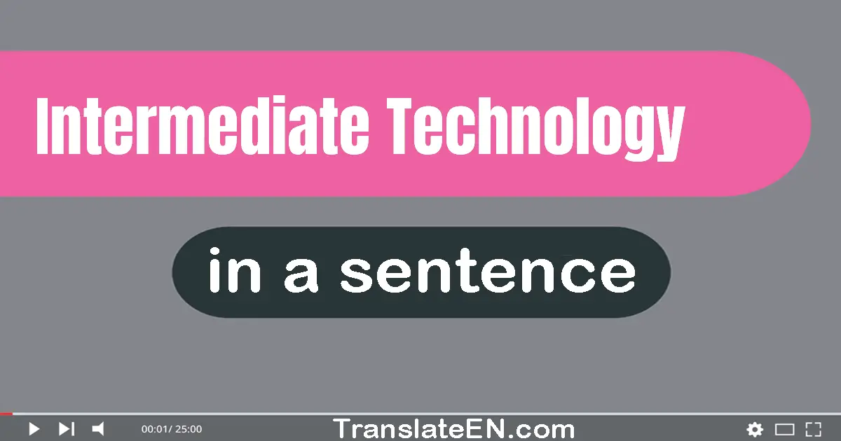 Use "intermediate technology" in a sentence | "intermediate technology" sentence examples