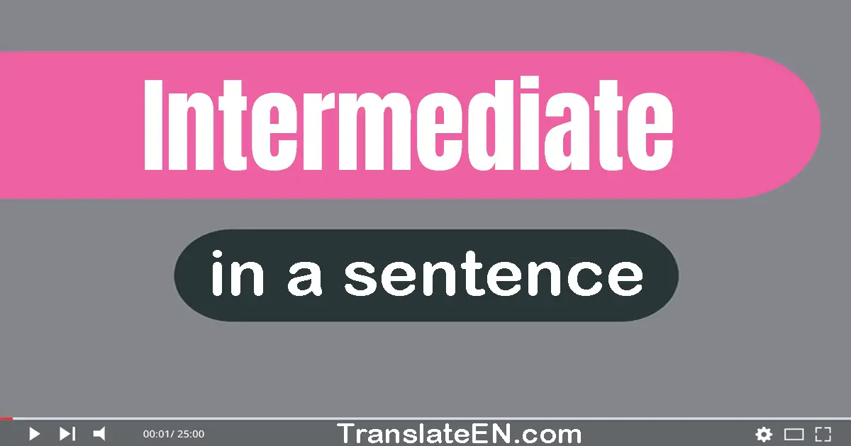 Use "intermediate" in a sentence | "intermediate" sentence examples