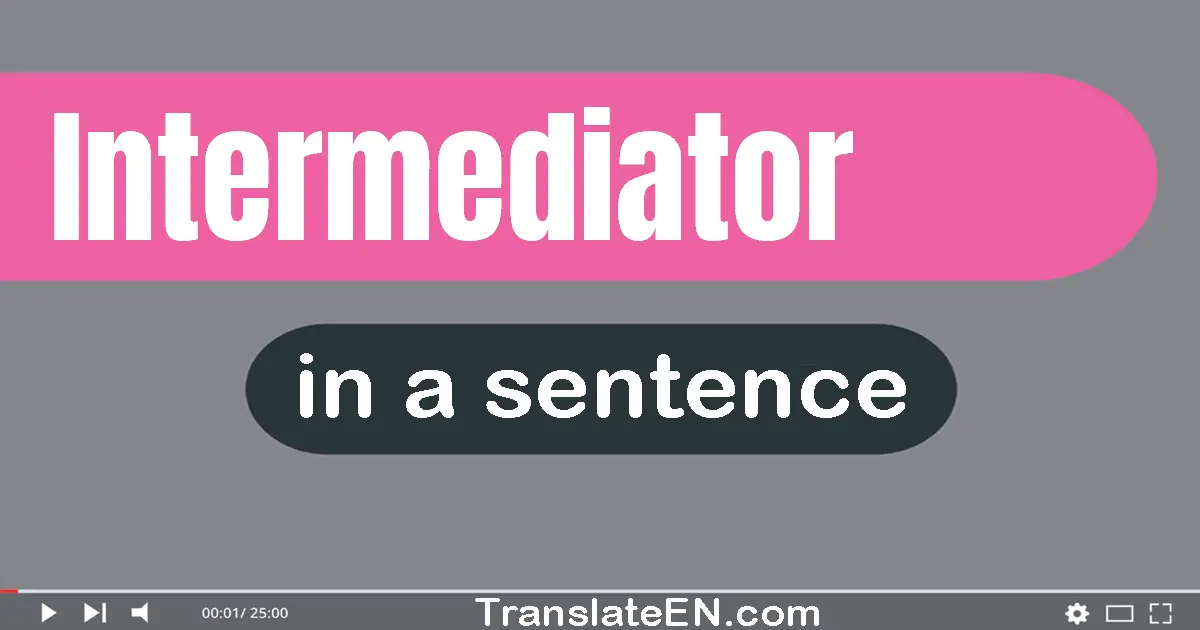 Use "intermediator" in a sentence | "intermediator" sentence examples