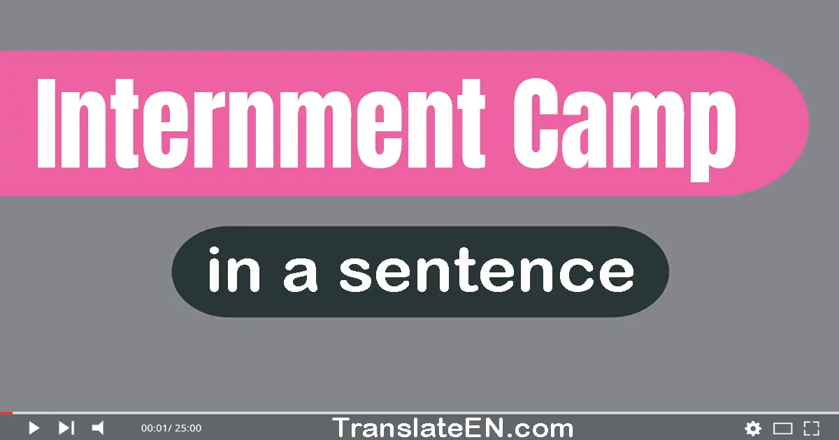 Use "internment camp" in a sentence | "internment camp" sentence examples