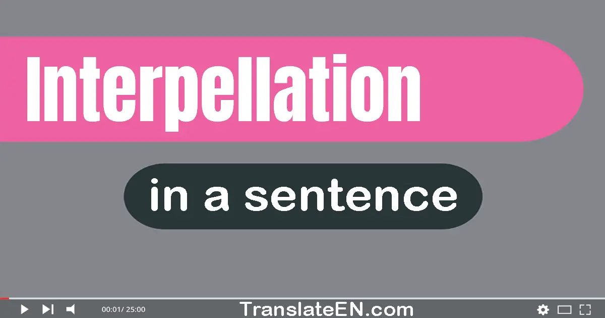 Use "interpellation" in a sentence | "interpellation" sentence examples