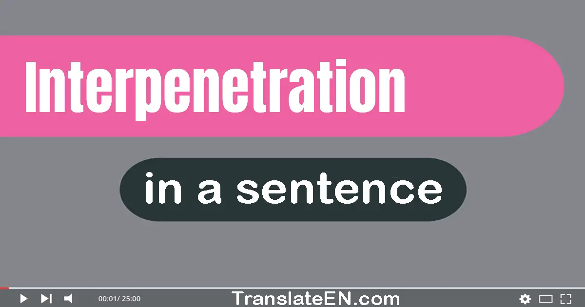 Use "interpenetration" in a sentence | "interpenetration" sentence examples
